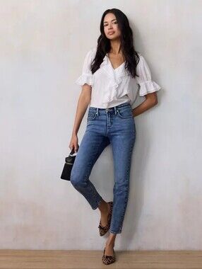 LC Lauren Conrad Mid Rise Skinny Jeans in Medium Blue